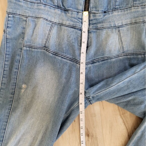 GUESS Jumpsuit Los Angeles Overalls Women's 4 Denim Skinny Leg Distress Y2K - Picture 4 of 16